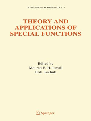 cover image of Theory and Applications of Special Functions